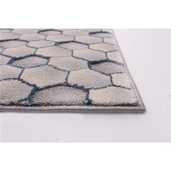 ECARPET London Grey 6-ft 7-in x 9-ft 6-in Rectangular Indoor Area rug