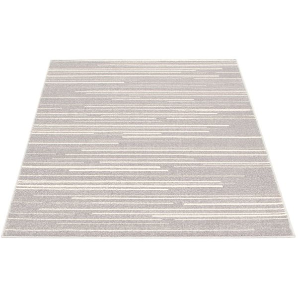 Tapis d'intérieur Fika 5pi 3po x 7pi 3po rectangulaire argent/crème par ECARPET