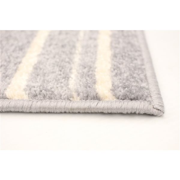 Tapis d'intérieur Fika 5pi 3po x 7pi 3po rectangulaire argent/crème par ECARPET