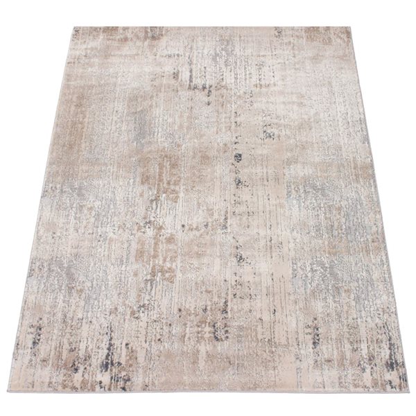 ECARPET Ethan Taupe 6-ft 7-in x 9-ft 6-in Rectangular Indoor Area rug