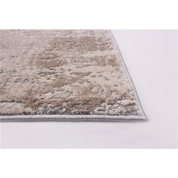 ECARPET Ethan Taupe 6-ft 7-in x 9-ft 6-in Rectangular Indoor Area rug