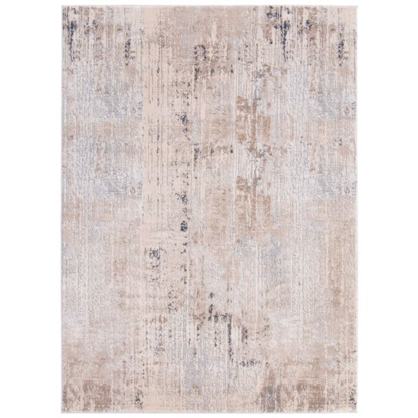 ECARPET Ethan Taupe 6-ft 7-in x 9-ft 6-in Rectangular Indoor Area rug
