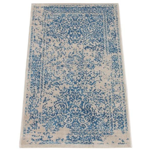 ECARPET Dawson Blue 2-ft 8-in x 4-ft 11-in Rectangular Indoor Area rug