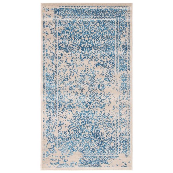 ECARPET Dawson Blue 2-ft 8-in x 4-ft 11-in Rectangular Indoor Area rug