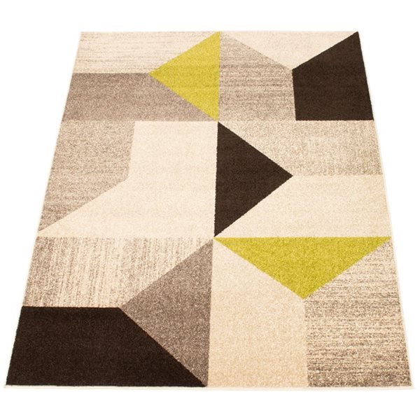 Tapis d'intérieur Harlow 6pi 7po x 9pi 6po rectangulaire gris/vert par ECARPET