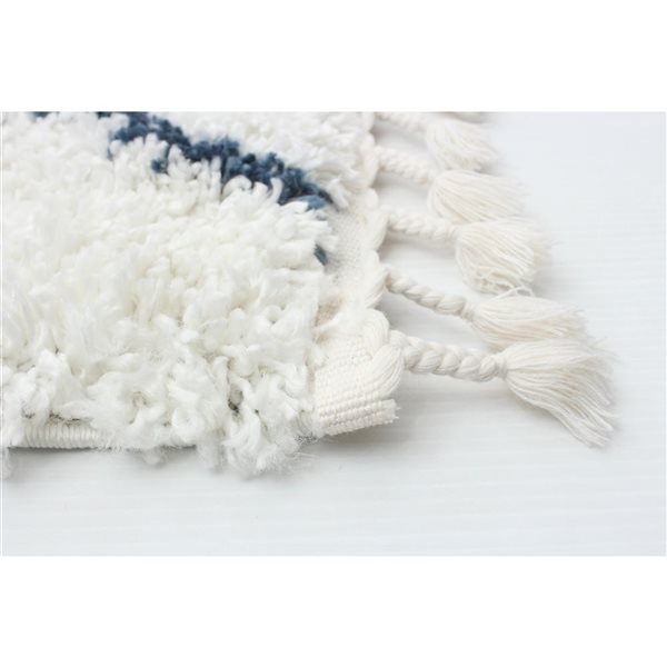 ECARPET Grammercy Willow Cream 5-ft 3-in x 7-ft 3-in Rectangular Indoor Shag Carpet