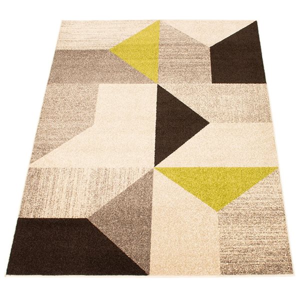 ECARPET Harlow Grey/Green 5-ft 3-in x 7-ft 3-in Rectangular Indoor Area rug