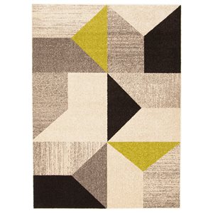 ECARPET Harlow Grey/Green 5-ft 3-in x 7-ft 3-in Rectangular Indoor Area rug