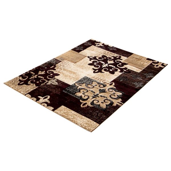 ECARPET Maizy Taupe 6-ft 7-in x 9-ft 6-in Rectangular Indoor Area rug