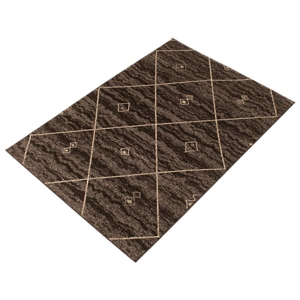 ECARPET Devos Brown/Ivory 3-ft 11-in x 5-ft 7-in Rectangular Indoor Area rug