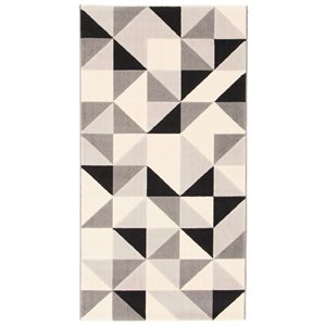 ECARPET Delta Black 2-ft 8-in x 4-ft 11-in Rectangular Indoor Area rug