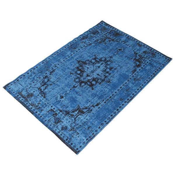 ECARPET Isabella Blue 4-ft 7-in x 6-ft 7-in Rectangular Indoor Area rug