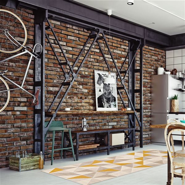 ECARPET Delta Yellow 2-ft 8-in x 4-ft 11-in Rectangular Indoor Area rug