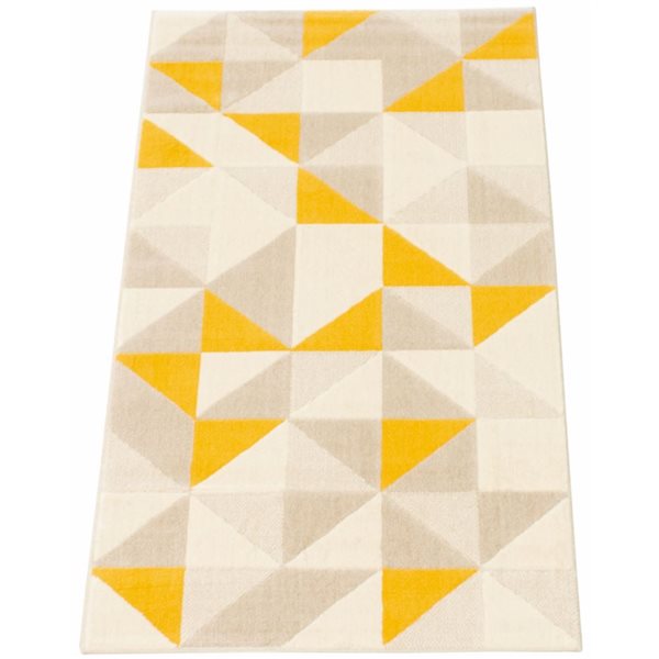 ECARPET Delta Yellow 2-ft 8-in x 4-ft 11-in Rectangular Indoor Area rug