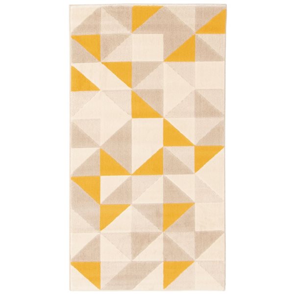 ECARPET Delta Yellow 2-ft 8-in x 4-ft 11-in Rectangular Indoor Area rug