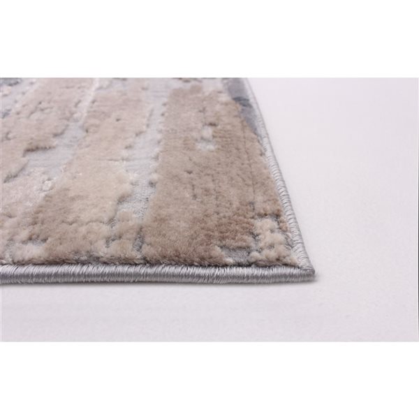 ECARPET Devin Grey 6-ft 7-in x 9-ft 6-in Rectangular Indoor Area rug