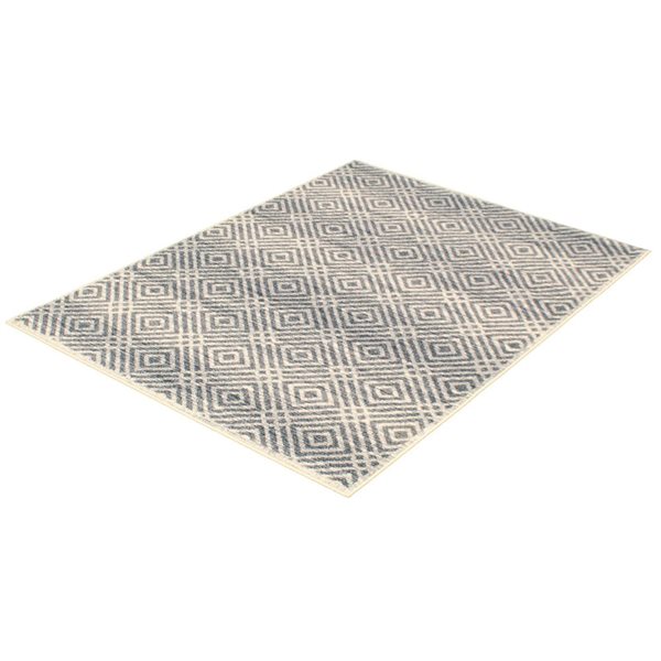 Tapis d'intérieur Ember 3pi 11po x 5pi 7po rectangulaire argent/pétrole par ECARPET