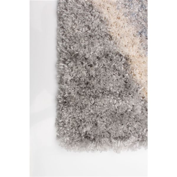 ECARPET Lova Grey 6-ft 7-in x 9-ft 6-in Rectangular Indoor Shag Carpet