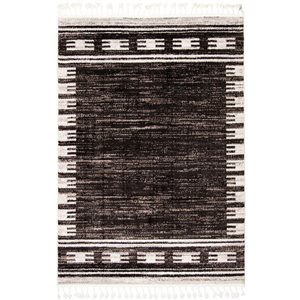 ECARPET Kybella Harmony Black 7-ft 10-in x 10-ft 5-in Rectangular Indoor Area rug