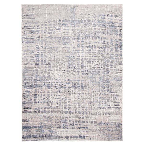 ECARPET Evra Light Blue 3-ft 11-in x 5-ft 7-in Rectangular Indoor Area rug