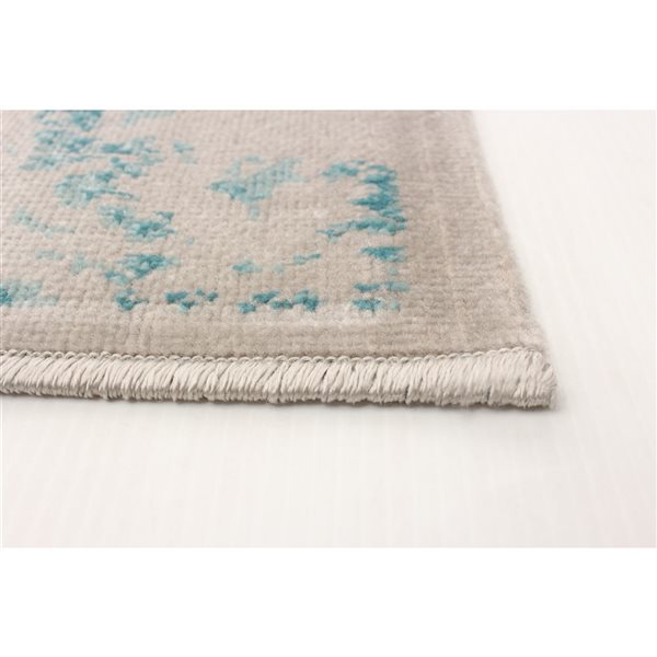 ECARPET Dawson Aqua 5-ft 3-in x 7-ft 7-in Rectangular Indoor Area rug