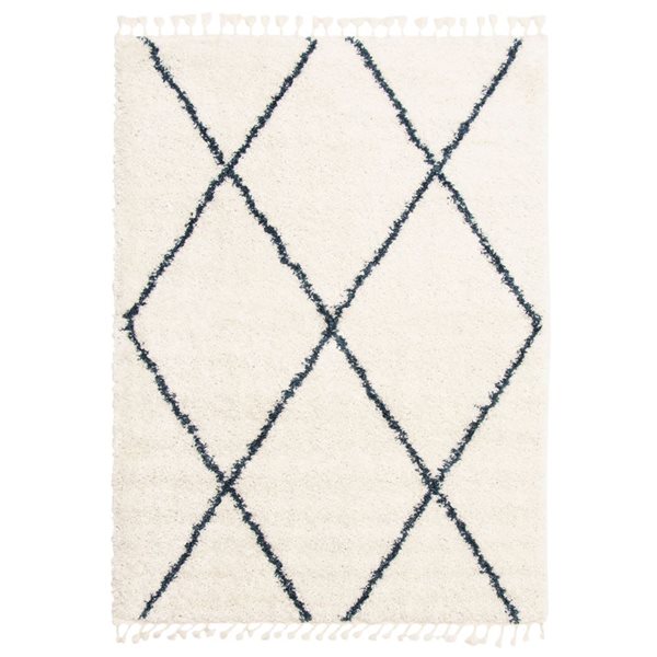 Tapis à poil long d'intérieur Grammercy Willow 3pi 11po x 5pi 11po rectangulaire crème par ECARPET