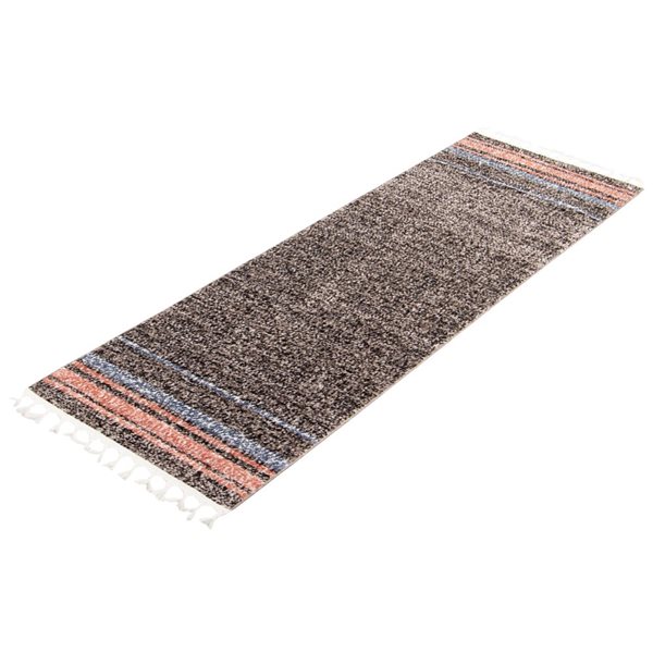 Tapis de passage d'intérieur Kybella Earth 2pi 7po x 8pi 4po rectangulaire taupe/cuivre par ECARPET