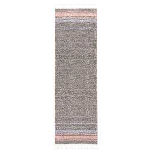 ECARPET Kybella Earth Taupe/Copper 2-ft 7-in x 8-ft 4-in Rectangular Indoor Runner