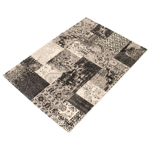 ECARPET Emira Grey 4-ft 7-in x 6-ft 7-in Rectangular Indoor Area rug