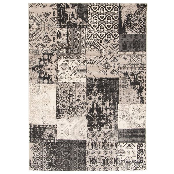 ECARPET Emira Grey 4-ft 7-in x 6-ft 7-in Rectangular Indoor Area rug