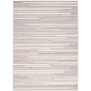 Tapis d'intérieur Fika 3pi 11po x 5pi 7po rectangulaire argent/crème par ECARPET