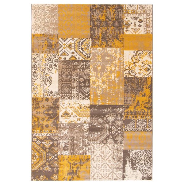 Tapis d'intérieur Emira 3pi 11po x 5pi 7po rectangulaire jaune par ECARPET