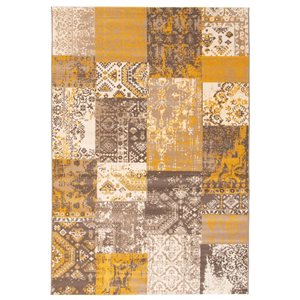 Tapis d'intérieur Emira 3pi 11po x 5pi 7po rectangulaire jaune par ECARPET