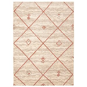 Tapis d'intérieur Devos 5pi 3po x 7pi 3po rectangulaire ivoire/rouge par ECARPET