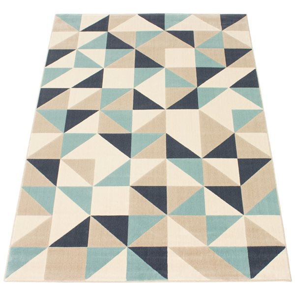 Tapis d'intérieur Delta 5pi 3po x 7pi 7po rectangulaire bleu par ECARPET