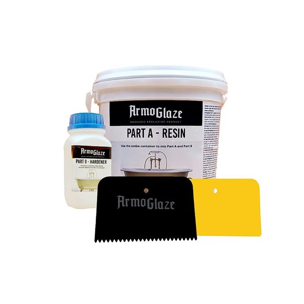 ArmoGlaze Shower Base Refinishing Kit For Shower Base 2in x 2in and