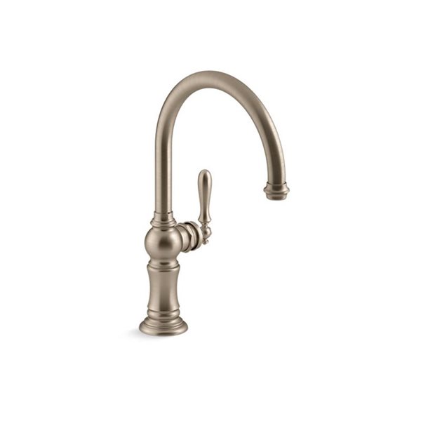 KOHLER Artifacts Vibrant Brushed Bronze Deck Mount High-Arc Kitchen Faucet