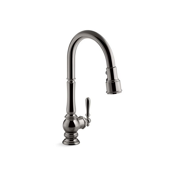 KOHLER Artifacts Vibrant Titanium Deck Mount Pull-Down Kitchen Faucet