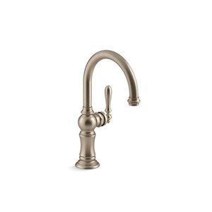 KOHLER Artifacts Deck Mount Vibrant Brushed Bronze High-Arc Kitchen Faucet