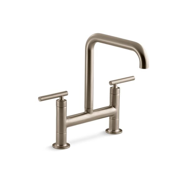 Kohler Purist Vibrant Brushed Bronze 2 Handle Deck Mount Bridge Kitchen Faucet 7547 4 Bv Rona 2245