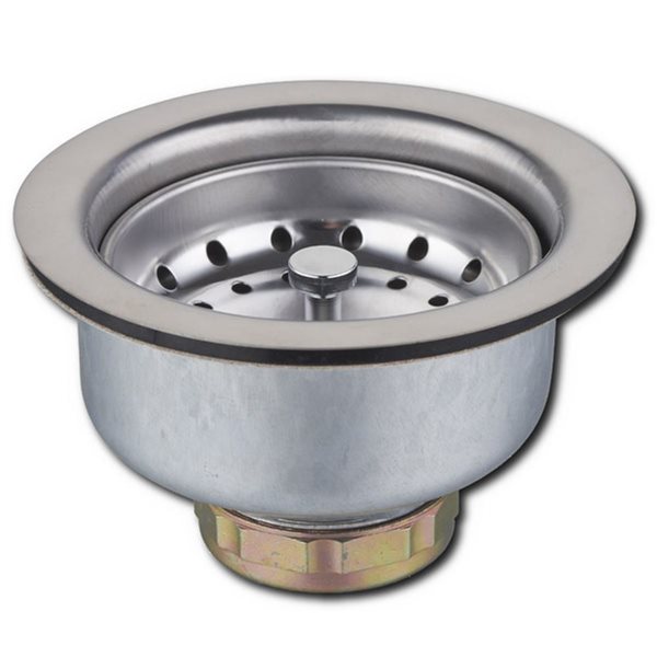 Craftx 3.5-in Polished Chrome Stainless Steel Strainer, Locknut and Basket Included