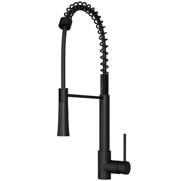 VIGO Laurelton Matte Black 1-Handle Deck Mount Pull-Down Kitchen Faucet