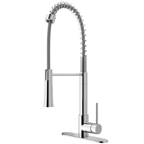 VIGO Laurelton Chrome 1-Handle Deck Mount Pull-Down Kitchen Faucet (Deck Plate Included)