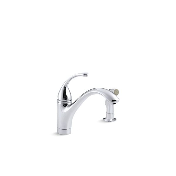 KOHLER Forté Polished Chrome Deck Mount LowArc Kitchen Faucet with