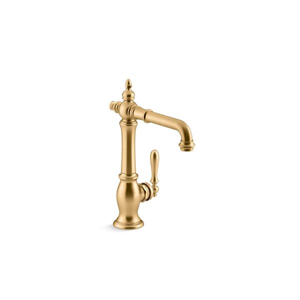 KOHLER Artifacts Vibrant Brushed Moderne Brass Deck Mount HighArc