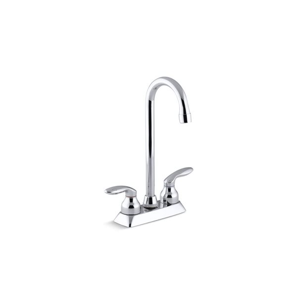 Kohler Coralais Polished Chrome Handle Deck Mount High Arc Kitchen Faucet Deck Plate Included