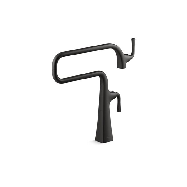 KOHLER Graze Matte Black 2Handle Deck Mount Pot Filler 22067BL RONA