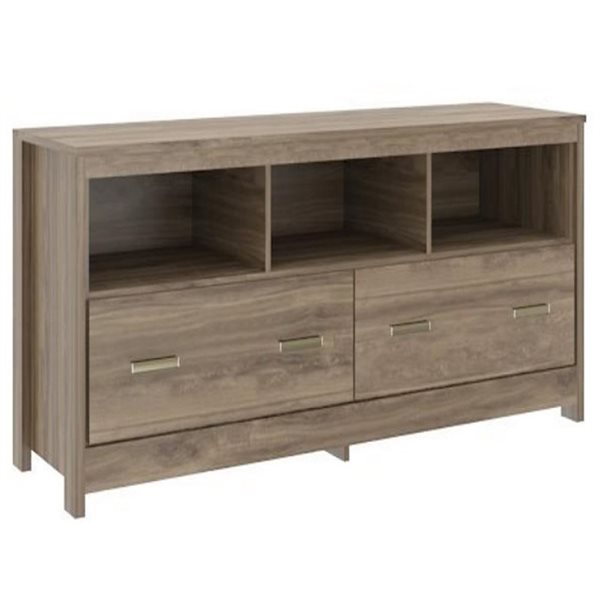 Brassex Inc. 59-in Walnut Oak TV Stand