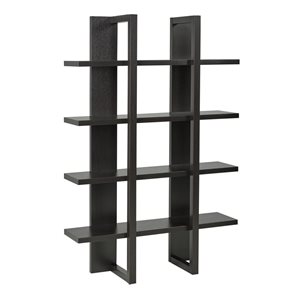 Brassex Inc. Dark Cherry Wood 4-shelf Standard Bookcase