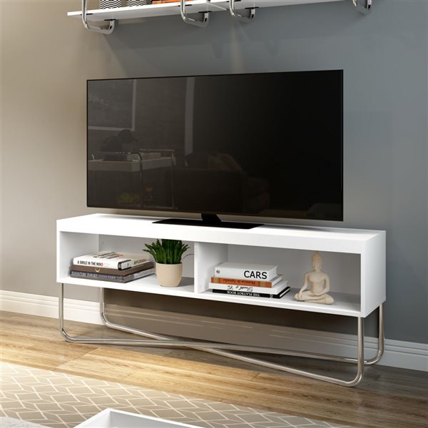 Brassex Inc. Harper White 53-in Grey TV Stand